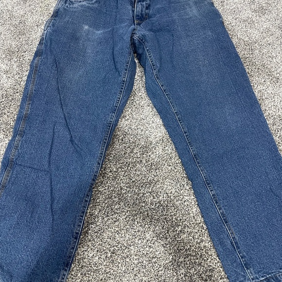 Lakin MCKey EUC flannel lined carpenter Blue Denim Jeans 34x32 vintage - Picture 7 of 11